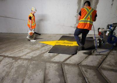 Parking Lot Line Painting Downtown London Apartment Building 9