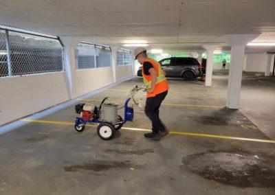 Parking Lot Line Painting Downtown London Apartment Building 11