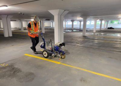 Parking Lot Line Painting Downtown London Apartment Building 13