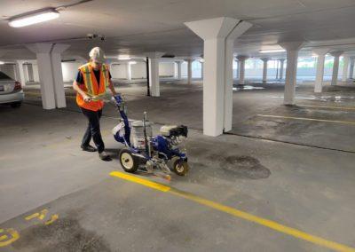 Parking Lot Line Painting Downtown London Apartment Building 16