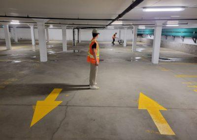 Parking Lot Line Painting Downtown London Apartment Building 7
