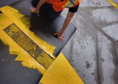 Parking Lot Line Painting Downtown London Apartment Building 9