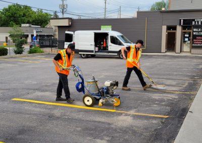 Parking Lot Line Painting Leos Pizza 5