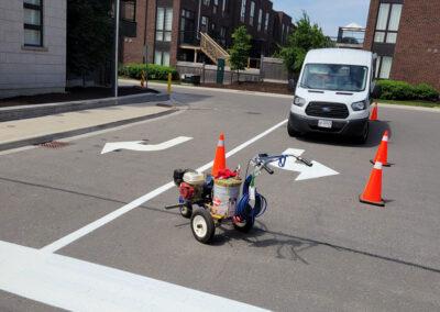 White Parking Lot Line Painting Brilliant Property Managment Inc