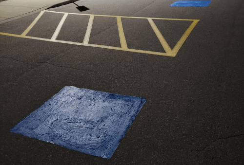 Parking Lot Sign Stencil Painting